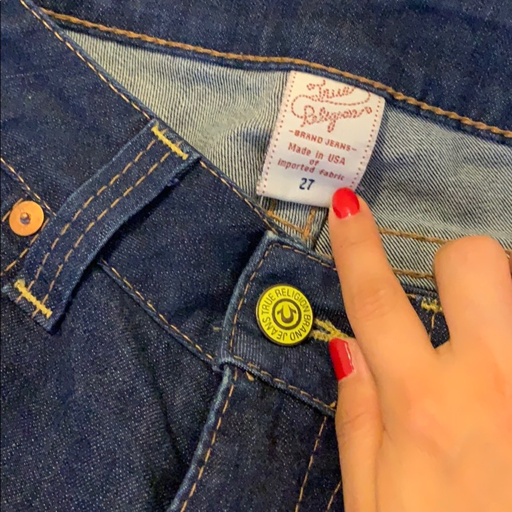 True Religion Women’s Straight Dark Blue Denim Jeans